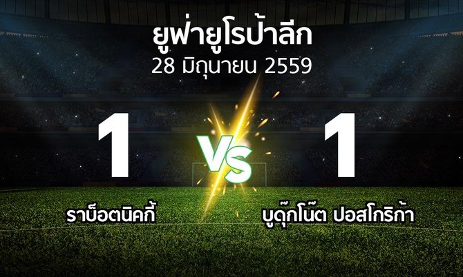 รายงานการแข่งขัน : ราบ็อตนิคกี้ vs บูดุ๊กโน๊ต ปอสโกริก้า (UEFA Europa League 2016-2017)