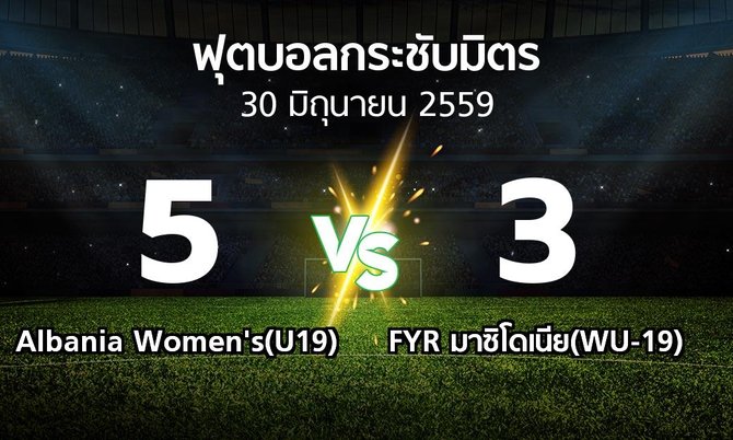 รายงานการแข่งขัน : Albania Women's(U19) vs FYR มาซิโดเนีย(WU-19) (ฟุตบอลกระชับมิตร)