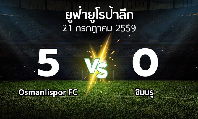รายงานการแข่งขัน : Osmanlispor FC vs ซิมบรู (UEFA Europa League 2016-2017)