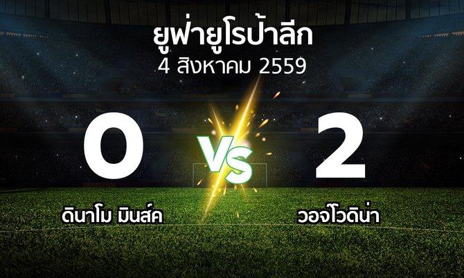 รายงานการแข่งขัน : ดินาโม มินส์ค vs วอจ์โวดิน่า (UEFA Europa League 2016-2017)