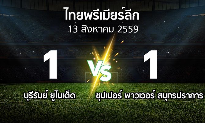 รายงานการแข่งขัน : บุรีรัมย์ ยูไนเต็ด vs โอสถสภา  (Thailand Premier League 2016)