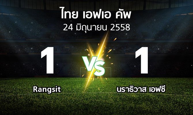 รายงานการแข่งขัน : Rangsit vs นราธิวาส เอฟซี (Thai FA Cup 2015)