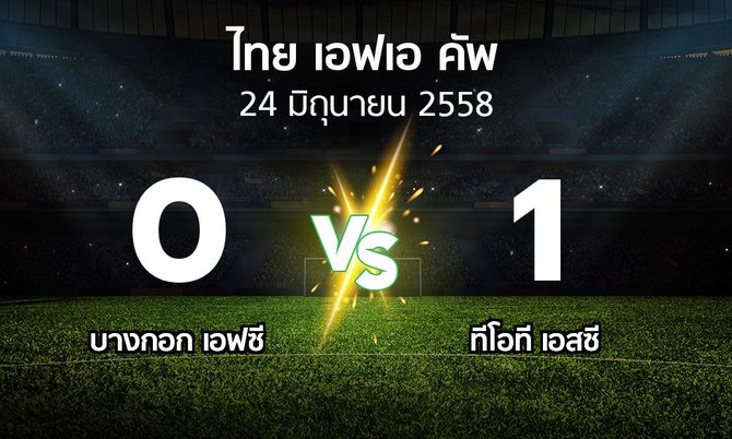 รายงานการแข่งขัน : บางกอก เอฟซี vs ทีโอที เอสซี (Thai FA Cup 2015)