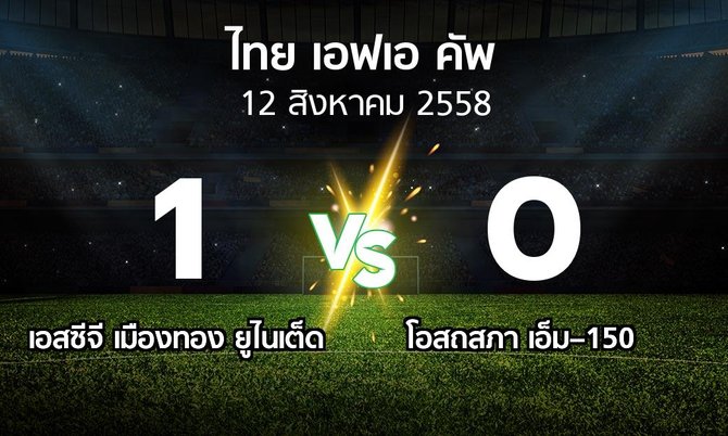 รายงานการแข่งขัน : เมืองทองฯ vs โอสถสภา  (Thai FA Cup 2015)