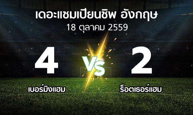 ผลบอล : เบอร์มิงแฮม vs ร็อตเธอร์แฮม (เดอะ แชมเปียนชิพ 2016-2017)