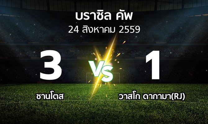 ผลบอล : ซานโตส vs วาสโก ดากามา(RJ) (บราซิล-คัพ )