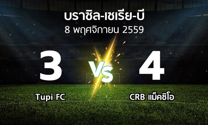 ผลบอล : Tupi FC vs CRB แม็คซิโอ (บราซิล-เซเรีย-บี 2016)
