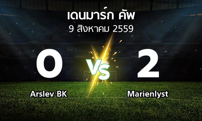 ผลบอล : Arslev BK vs Marienlyst (เดนมาร์ก-คัพ 2016-2017)