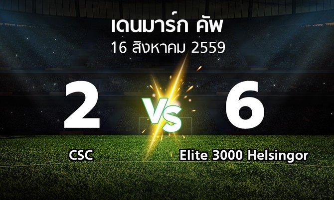 ผลบอล : CSC vs Elite 3000 Helsingor (เดนมาร์ก-คัพ 2016-2017)