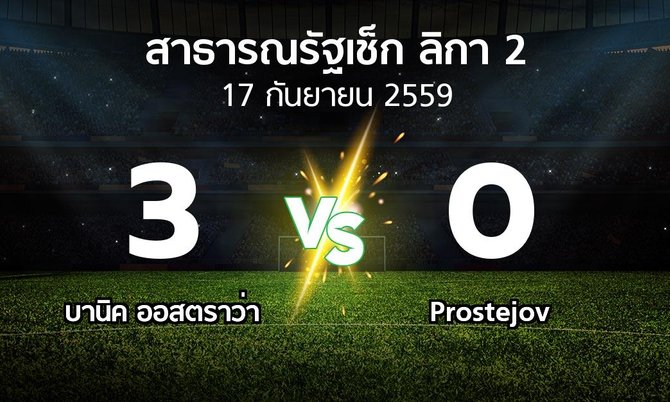 ผลบอล : บานิค ออสตราว่า vs Prostejov (สาธารณรัฐเช็ก-ลิกา-2 2016-2017)