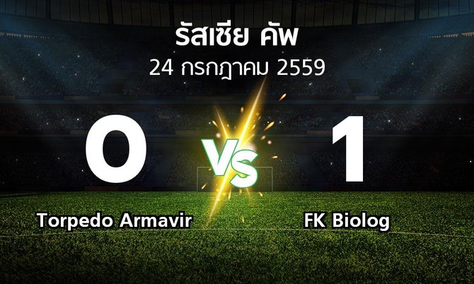 ผลบอล : Torpedo Armavir vs FK Biolog (รัสเซีย-คัพ 2016-2017)