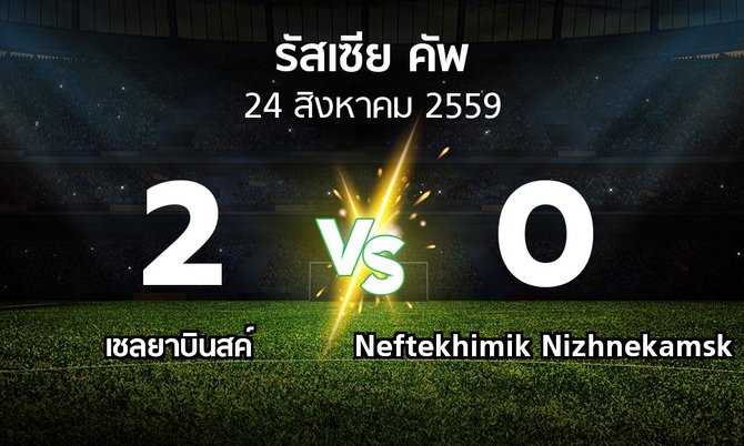 ผลบอล : เชลยาบินสค์ vs Neftekhimik Nizhnekamsk (รัสเซีย-คัพ 2016-2017)
