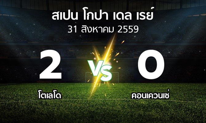 ผลบอล : โตเลโด vs คอนเควนเซ่ (สเปน-โกปาเดลเรย์ 2016-2017)