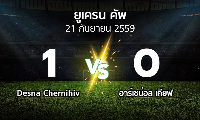 ผลบอล : Desna Chernihiv vs อาร์เซน่อล เคียฟ (ยูเครน-คัพ 2016-2017)