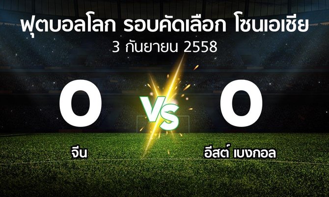 ผลบอล : จีน vs ฮ่องกง จีน (ฟุตบอลโลก-รอบคัดเลือก-โซนเอเชีย 2015-2017)