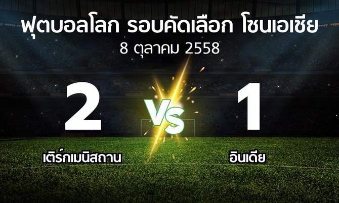 ผลบอล : เติร์กเมนิสถาน vs FC Bohemians 1905 U21 (ฟุตบอลโลก-รอบคัดเลือก-โซนเอเชีย 2015-2017)