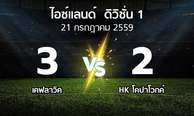 ผลบอล : เคฟลาวิค vs HK โคปาโวกค์ (ไอซ์แลนด์-ดิวิชั่น-1 2016)