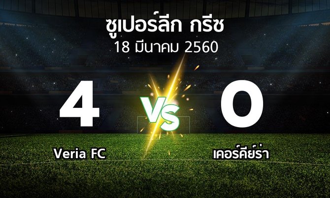ผลบอล : Veria FC vs เคอร์คีย์ร่า (ซูเปอร์ลีก-กรีซ 2016-2017)