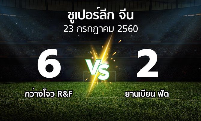 ผลบอล : กว่างโจว R&F vs ยานเบียน ฟัด (ซูเปอร์ลีกจีน 2017)