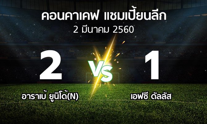 ผลบอล : อาราเบ้ ยูนิโด้(N) vs เอฟซี ดัลลัส (คอนคาเคฟ-แชมเปี้ยนลีก 2016-2017)