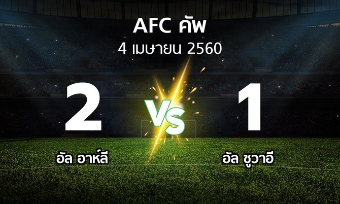 ผลบอล : อัล อาห์ลี vs อัล ซูวาอี (เอเอฟซีคัพ 2017)