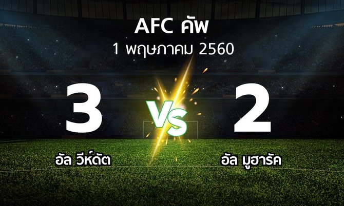ผลบอล : อัล วีห์ดัต vs อัล มูฮารัค (เอเอฟซีคัพ 2017)