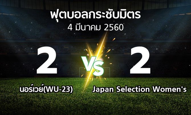 ผลบอล : นอร์เวย์(WU-23) vs Japan Selection Women's (ฟุตบอลกระชับมิตร)