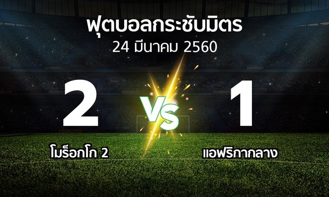 ผลบอล : โมร็อกโก 2 vs แอฟริกากลาง (ฟุตบอลกระชับมิตร)