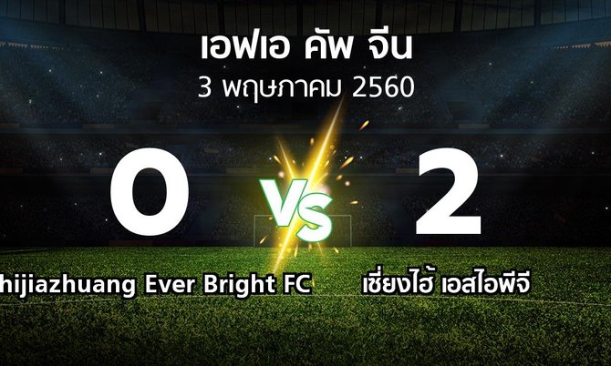 ผลบอล : Shijiazhuang Ever Bright FC vs เซี่ยงไฮ้ เอสไอพีจี (เอฟเอ-คัพ-จีน 2017)