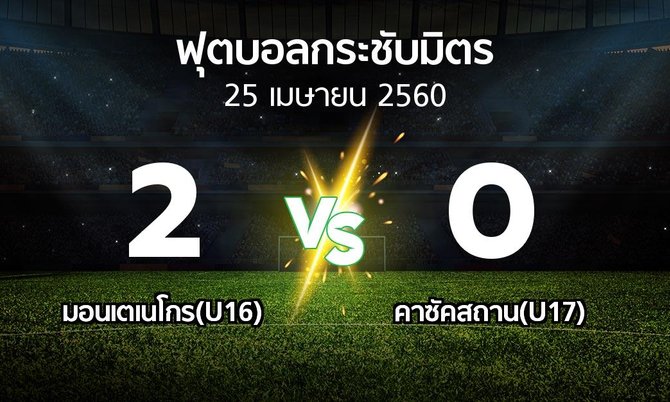 ผลบอล : มอนเตเนโกร(U16) vs คาซัคสถาน(U17) (ฟุตบอลกระชับมิตร)