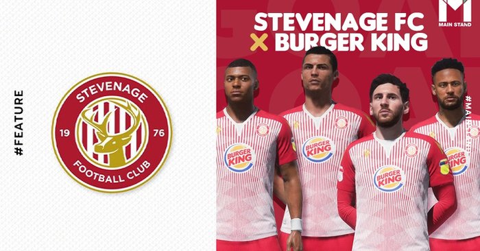 "Stevenage X Burger King" : สุดยอดสปอนเซอร์เสื้อบอลที่จับ "เมสซี่" และ "CR7" มาอยู่ทีมดิวิชั่น 4