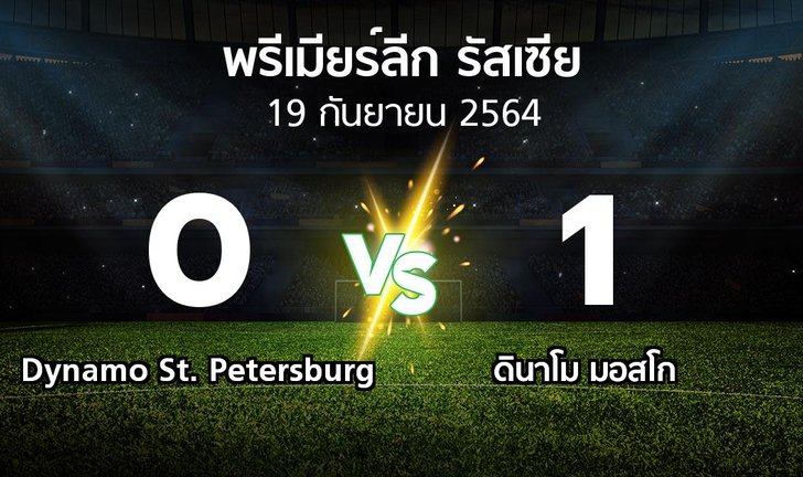 ผลบอล : Dynamo St. Petersburg vs ดินาโม (พรีเมียร์ลีก รัสเซีย 2021-2022)