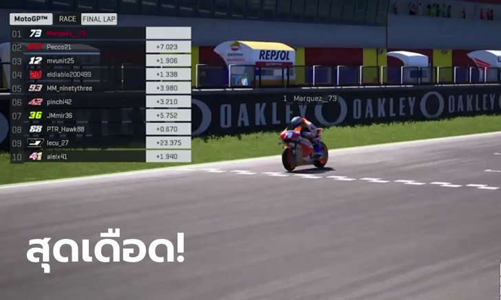 แข่งออนไลน์ก็ยังแชมป์! "มาร์เกซ"  ผงาด MotoGP Virtual Race สนามแรก (คลิป)
