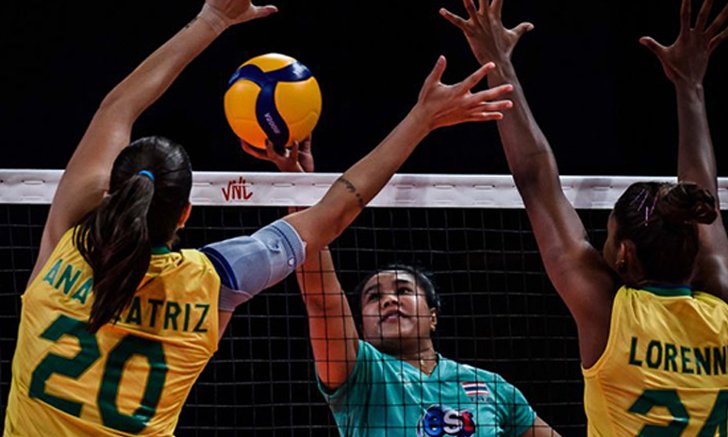 สาวไทย ไร้ทางต้าน! พ่าย บราซิล 3 เซตรวด ศึกวอลเลย์บอลเนชันส์ ลีก