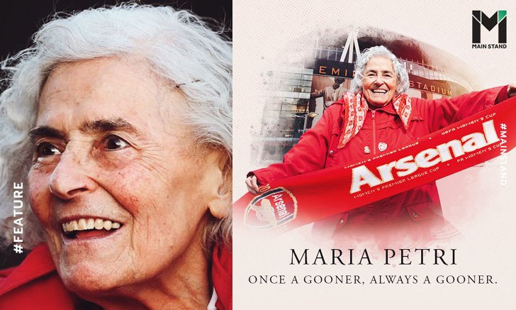 จนวันสุดท้าย : "มาเรีย เปตรี" หญิงผู้อุทิศเวลา 70 ปีกับการเชียร์ อาร์เซน่อล