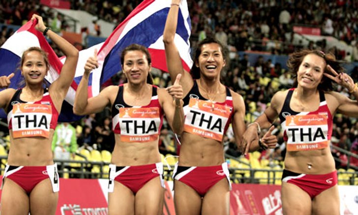 ไต้ฝุ่นสาวไทยผงาดทอง4x100 ทีมชายได้แค่ทองแดง