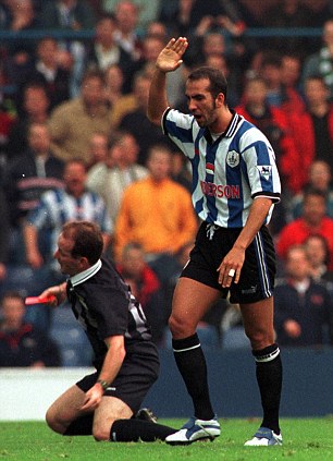 Previous worst: (L-R) Duncan Ferguson, Ben Thatcher, Paolo Di Canio and Billy Bremner and Kevin Keegan