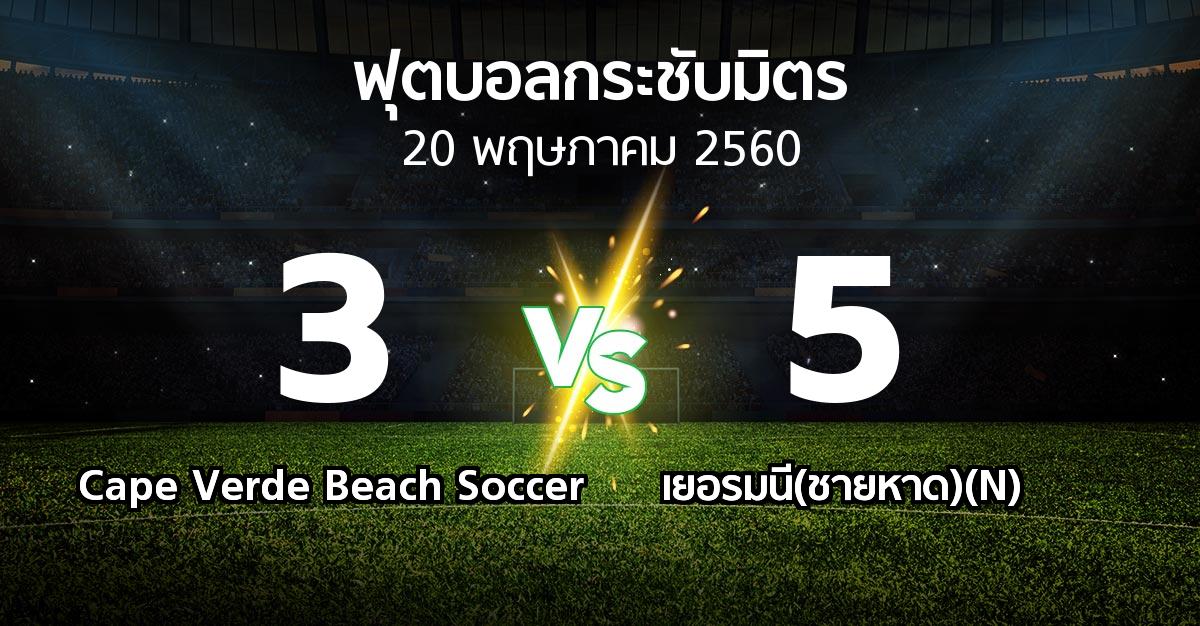 ผลบอล : Cape Verde Beach Soccer vs เยอรมนี(ชายหาด)(N) (ฟุตบอลกระชับมิตร)