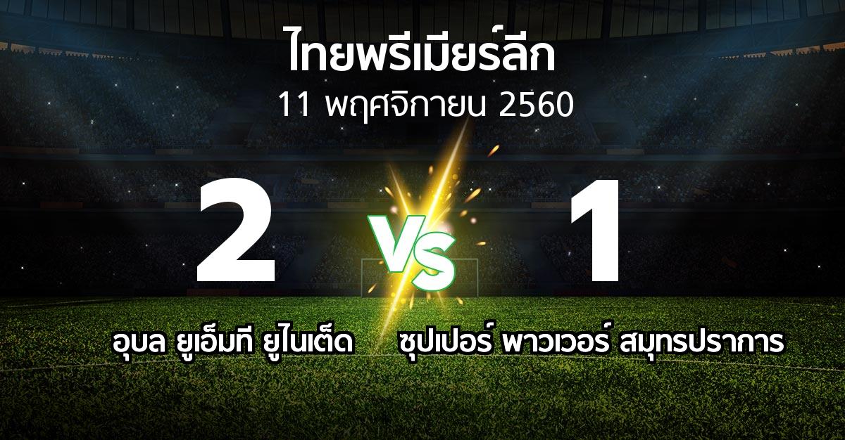 ผลบอล : อุบล ยูเอ็มที ยูไนเต็ด vs ซุปเปอร์ พาวเวอร์ สมุทรปราการ (ไทยพรีเมียร์ลีก 2017)