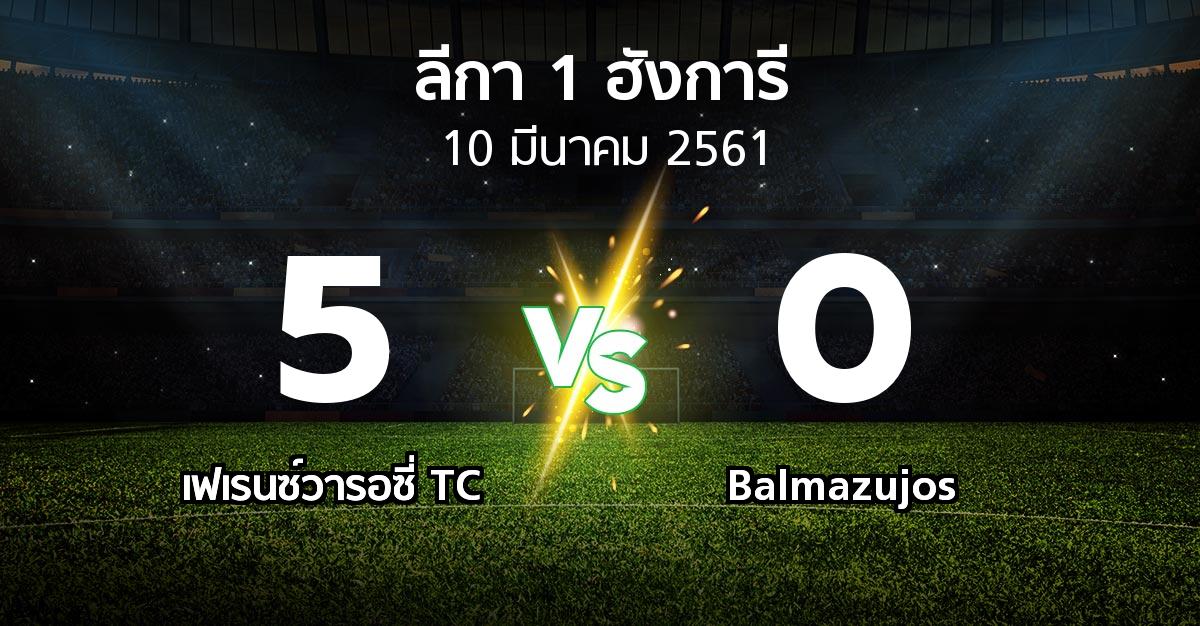 ผลบอล : เฟเรนซ์วารอซี่ TC vs Balmazujos (ลีกา-1-ฮังการี 2017-2018)