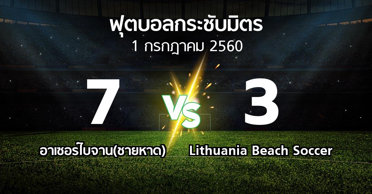 ผลบอล : อาเซอร์ไบจาน(ชายหาด) vs Lithuania Beach Soccer (ฟุตบอลกระชับมิตร)