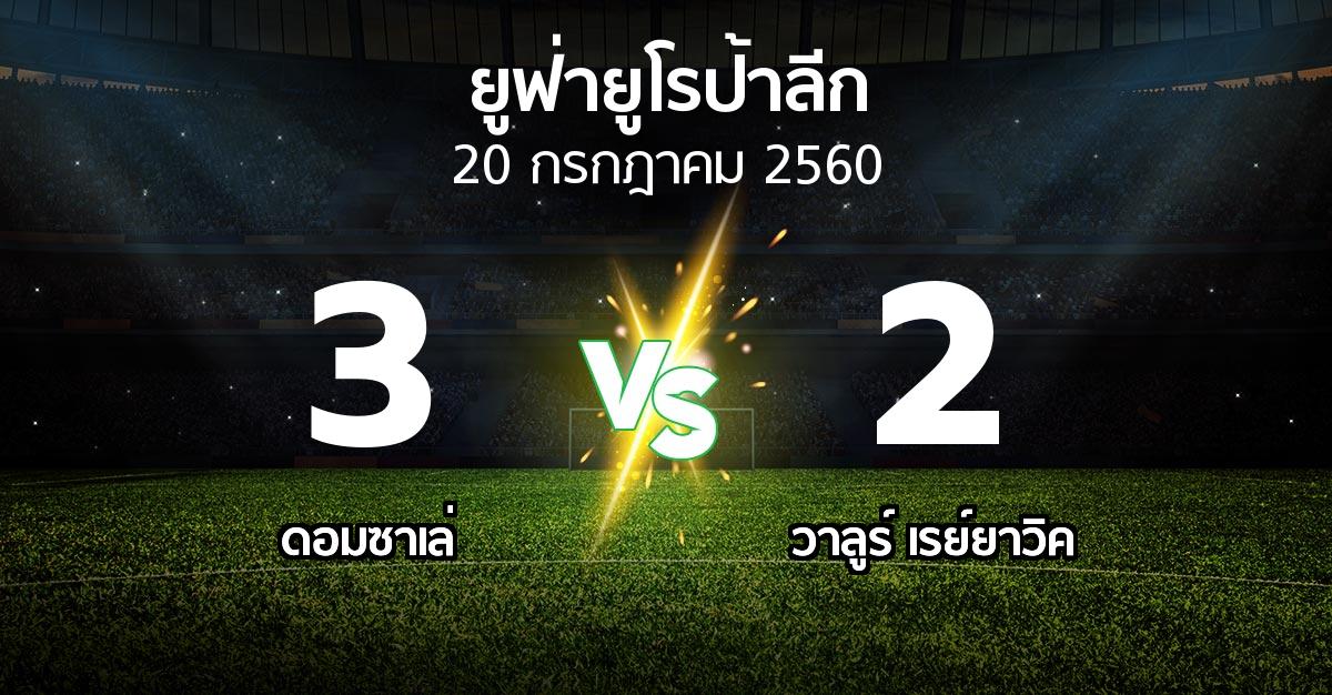 ผลบอล : ดอมซาเล่ vs วาลูร์ เรย์ยาวิค (ยูฟ่า ยูโรป้าลีก 2017-2018)