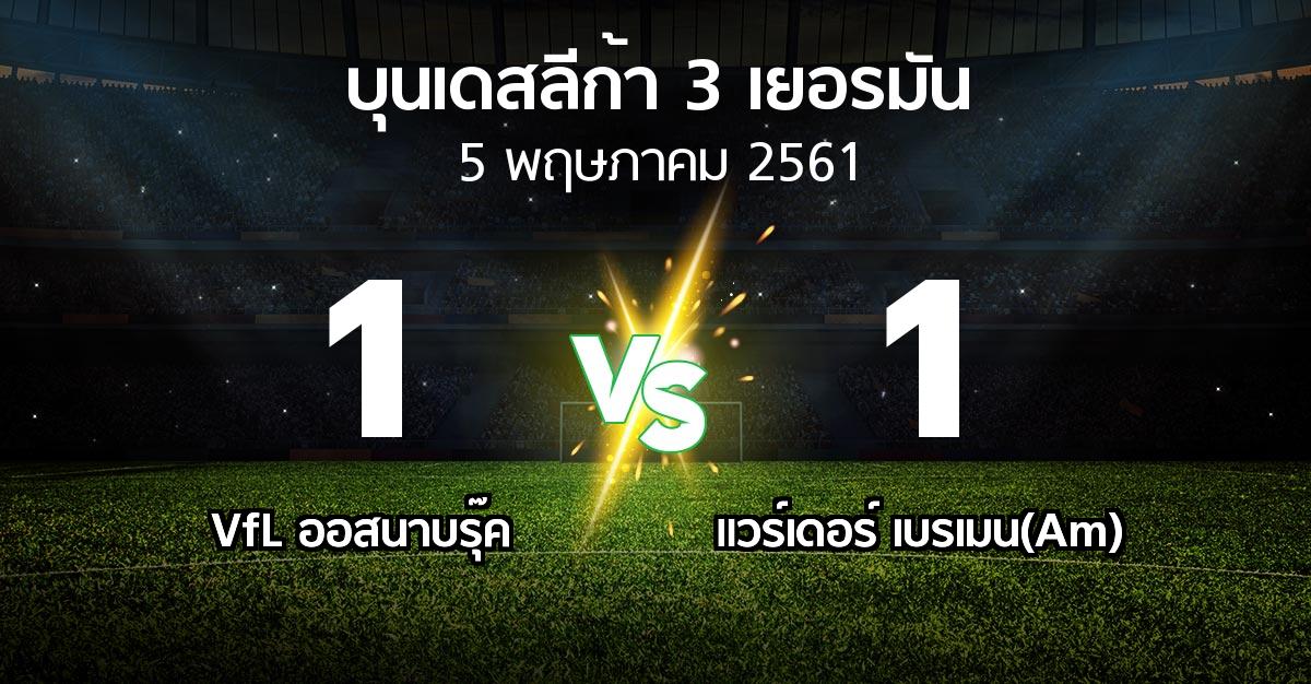 ผลบอล : VfL ออสนาบรุ๊ค vs แวร์เดอร์ เบรเมน(Am) (บุนเดสลีก้า-3-เยอรมัน 2017-2018)