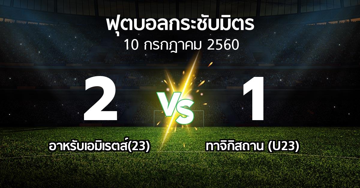 ผลบอล : อาหรับเอมิเรตส์(23) vs ทาจิกิสถาน (U23) (ฟุตบอลกระชับมิตร)