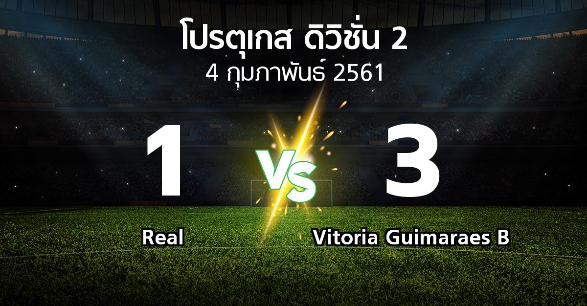 ผลบอล : Real vs Vitoria Guimaraes B (โปรตุเกส-ดิวิชั่น-2 2017-2018)