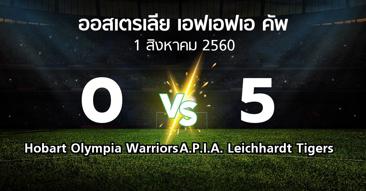 ผลบอล : Hobart Olympia Warriors vs A.P.I.A. Leichhardt Tigers (ออสเตรเลีย-เอฟเอฟเอ-คัพ 2017)
