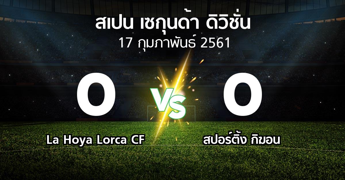 ผลบอล : La Hoya Lorca CF vs สปอร์ติ้ง กิฆอน (สเปน-เซกุนด้า-ดิวิชั่น 2017-2018)