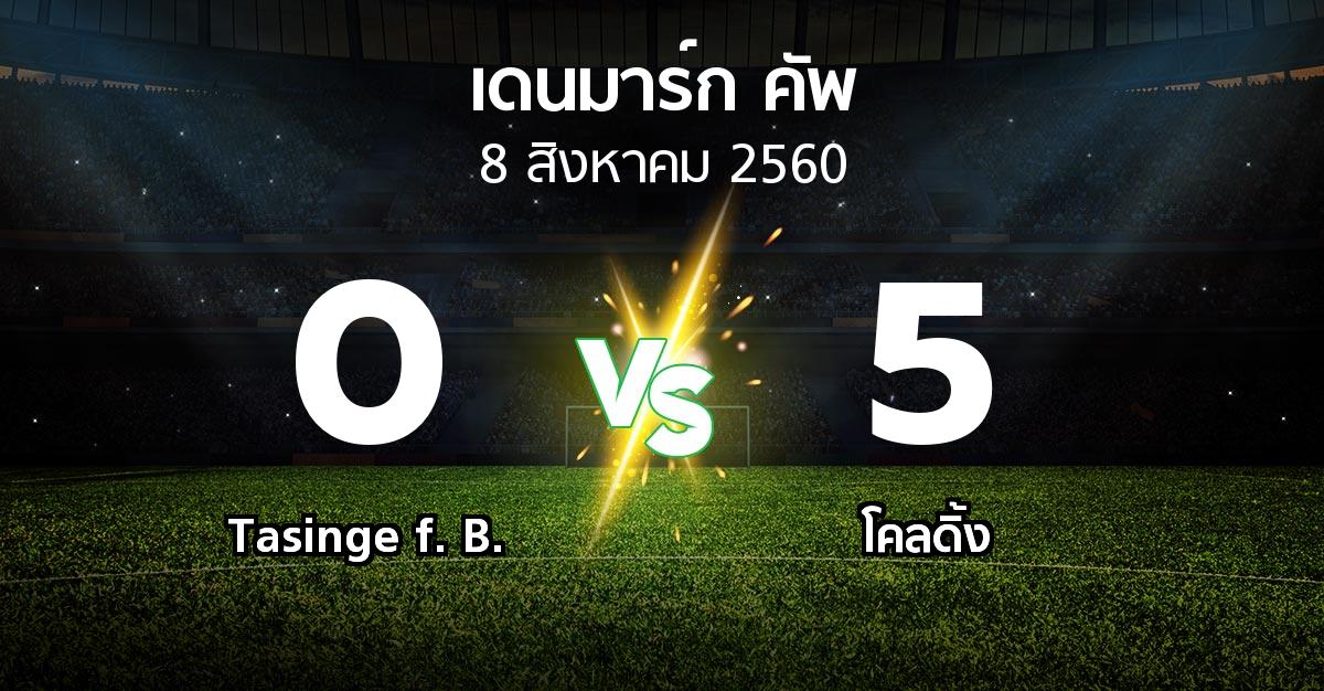 ผลบอล : Tasinge f. B. vs โคลดิ้ง (เดนมาร์ก-คัพ 2017-2018)