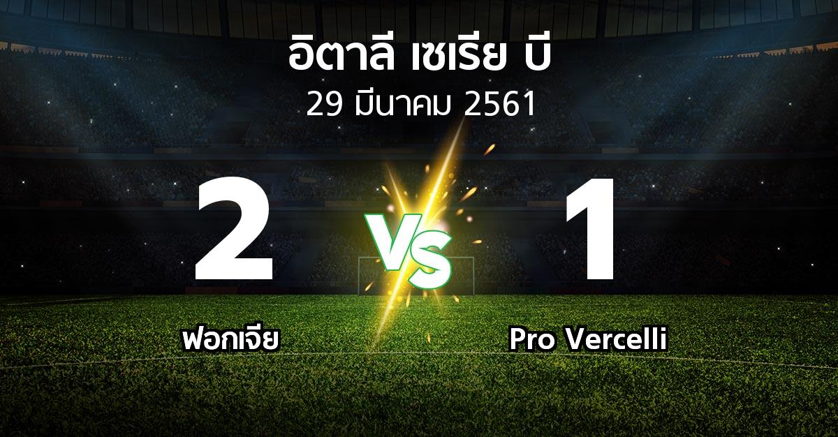 ผลบอล : ฟอกเจีย vs Pro Vercelli (อิตาลี-เซเรีย-บี 2017-2018)