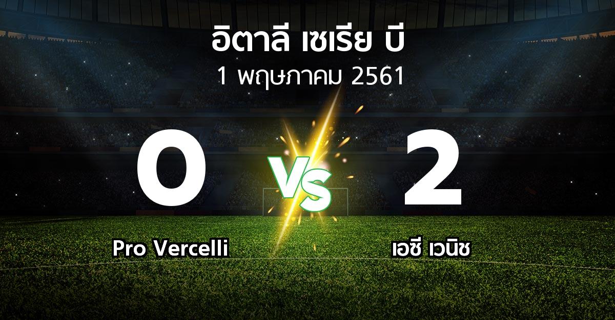 ผลบอล : Pro Vercelli vs เอซี เวนิช (อิตาลี-เซเรีย-บี 2017-2018)